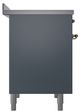 Ilve® Nostalgie II Noblesse 40'' Blue Gray Pro Style Induction Range with Brass Trim-2