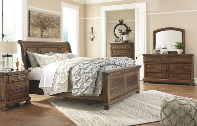 Signature Design by Ashley® Flynnter 3-Piece Medium Brown King Panel Bed Set-3