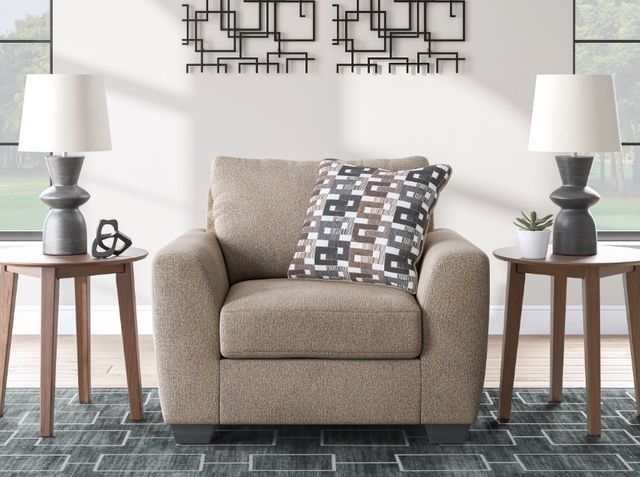 Benchcraft® Triston-Peaks Suede Chair and a Half-1