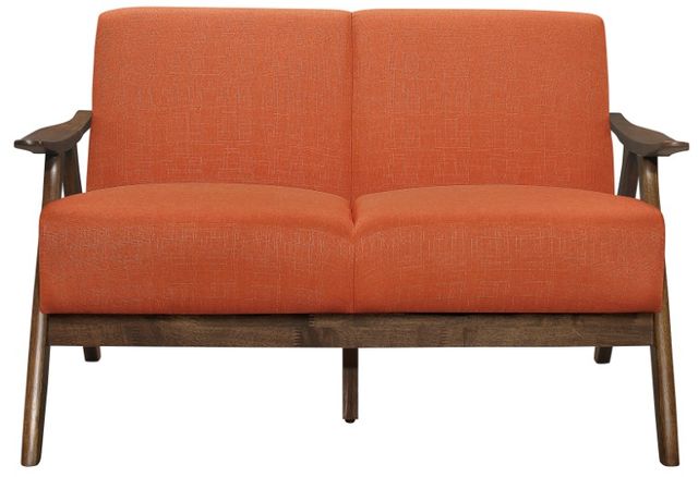 Homelegance® Damala Orange/Walnut Loveseat-2