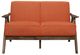 Homelegance® Damala Orange/Walnut Loveseat-2
