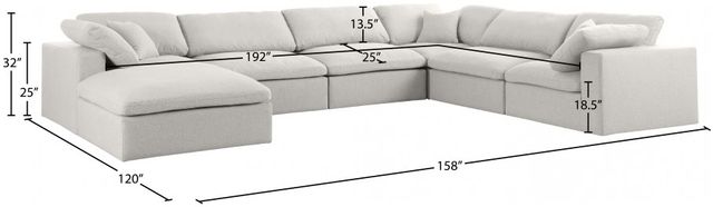 Meridian Furniture Serene 7-Piece Cream 158" Modular Sectional-2