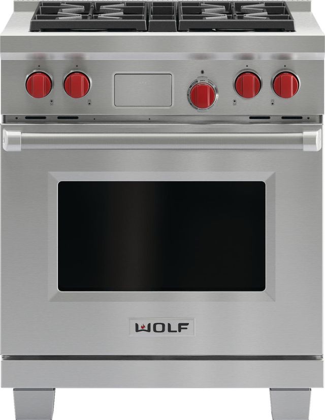 Wolf® 30" Stainless Steel Pro Style Dual Fuel Range-0