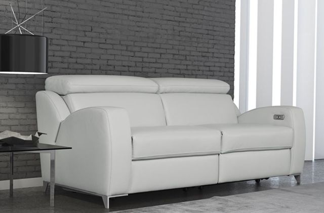 Fornirama 3441 White Power Reclining Condo Sofa with Adjustable Headrest-2