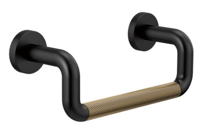 Brizo Litze® Matte Black / Brilliance® Luxe Gold® Mini Towel Bar-0