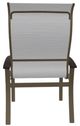Telescope Casual Belle Isle Abalone/Beachwood Aluminum/Fabric Outdoor Sling Supreme Arm Chair with Chestnut Rustic Polymer Arm Accent-3