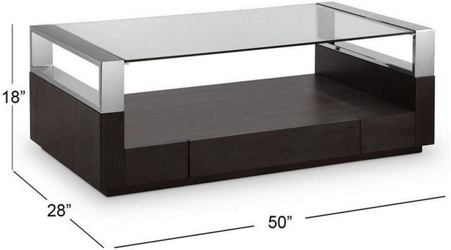 Magnussen Home® Revere Glass Top Cocktail Table with Graphite Base-1