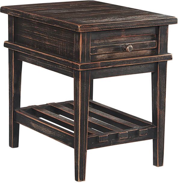 aspenhome® Reeds Farm Weathered Black Chairside Table-0