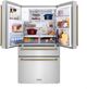 ZLINE Autograph Edition 36" 21.6 Cu. Ft. Fingerprint Resistant Stainless Steel Counter Depth French Door Refrigerator with Water/Ice Dispenser and Champagne Bronze Traditional Handles-4