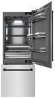 ZLINE Autograph Edition 30 in. 16.1 Cu. Ft Satin Stainless Steel Built In Bottom Freezer Refrigerator with Matte Black Accents-1