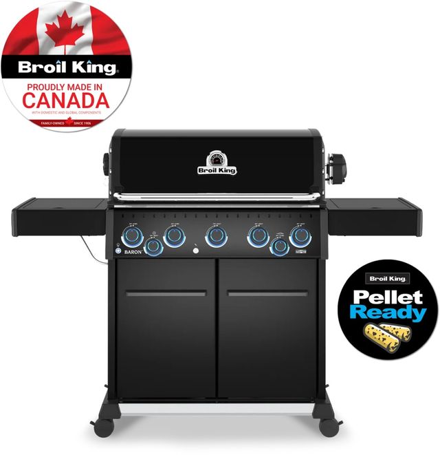 Broil King® Baron™ 590 Pro Shadow 5-Burner Black Freestanding Liquid Propane Grill-4