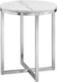 Magnussen Home® Esme White Marble End Table with Brushed Nickel Base-0