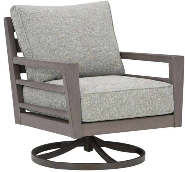 Signature Design by Ashley® Hillside Barn Brown/Gray Fabric/Wooden Outdoor Swivel Lounge-0