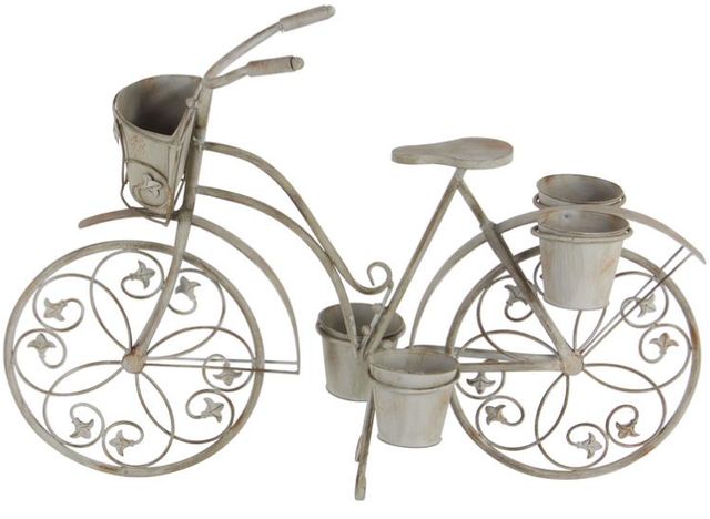 Deco Marche Distressed Gray Bike Plantstand-1