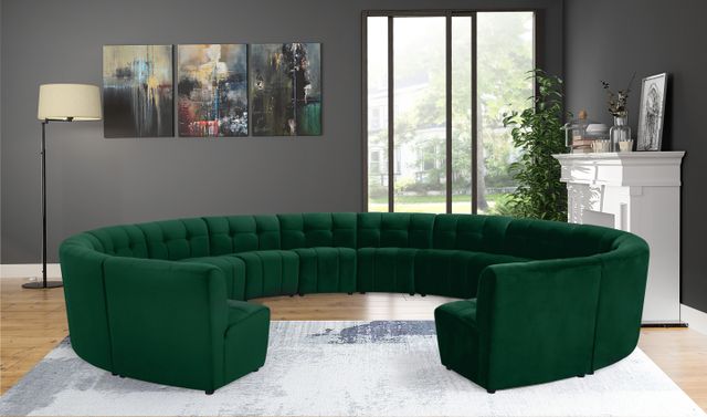 Meridian Furniture Limitless 14-Piece Green Velvet Modular Sectional-1