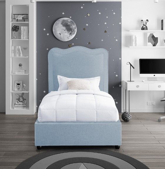 Meridian Furniture Felix Light Blue Queen Bed-3