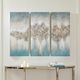 Olliix by Madison Park Blue Set of 3 Blue Luminous Hand Painted Canvas-1