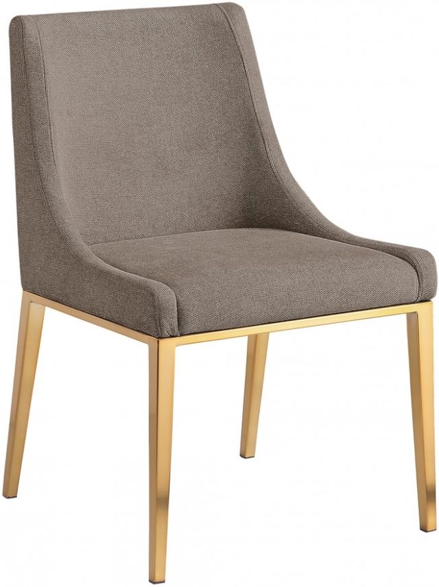 Meridian Furniture Haines Brown/Gold Upholstered Dining Side Chair-0