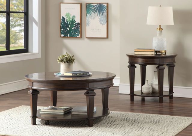 Homelegance® Tobias Espresso Round End Table-1