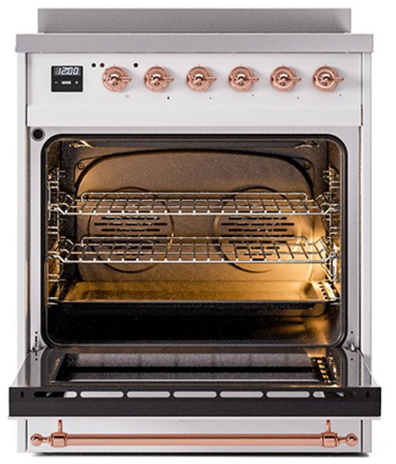 Ilve® Nostalgie II Series 30" White Pro Style Induction Range-2