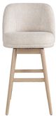 Armen Living Sadie Ancient Stone/Weathered Wood Swivel Counter Stool-3