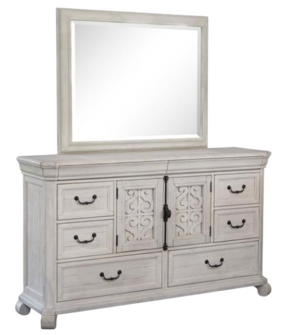 Magnussen Home® Bronwyn Alabaster/Toasted Nutmeg Dresser and Landscape Mirror-0