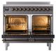 Ilve® Nostalgie II Noblesse 40'' Graphite Matte Pro Style Induction Range with Burnished Trim-1