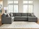 Signature Design by Ashley® Seyler Lane 3-Piece Graystone Sleeper Right Arm Facing Sectional and Chaise-3