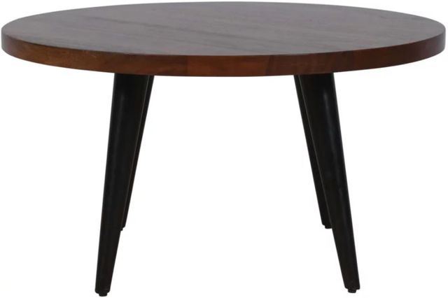 Jofran Inc. Prelude Walnut Round Cocktail Table with Black Base-3
