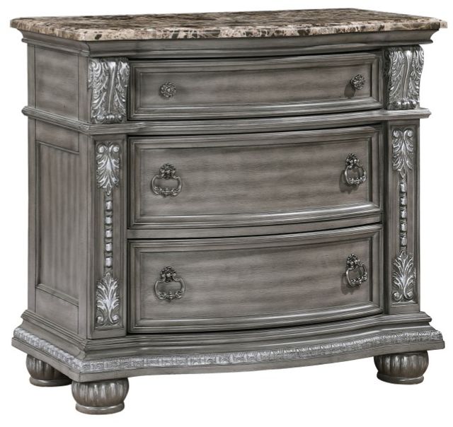 Homelegance® Bennington Gray Nightstand-0