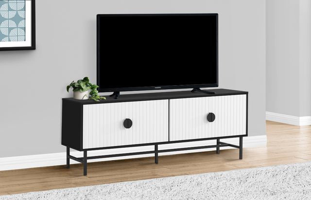 Monarch Specialties Inc. Black/White 60" TV Stand-2