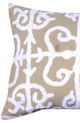 A & B Home Taupe/White Throw Pillow-1