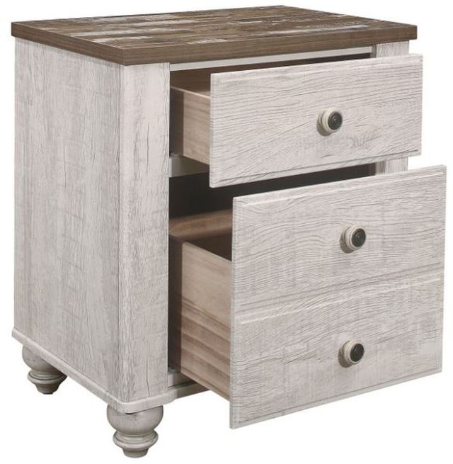 Mazin Furniture Nashville Antique White and Brown Nightstand-2