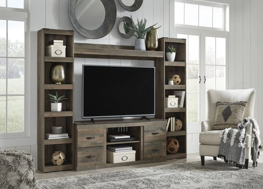 Trinell 4-Piece Entertainment Center With TV Stand And Fireplace Insert