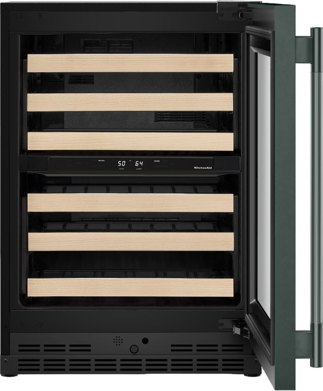 Kitchenaid® 24" Juniper Built-In Wine Cooler with Full-Extension Wood-Front Racks-1