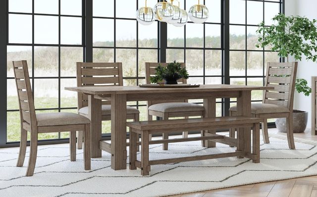A-America® Anacortes Dark Taupe Trestle Dining Table-2