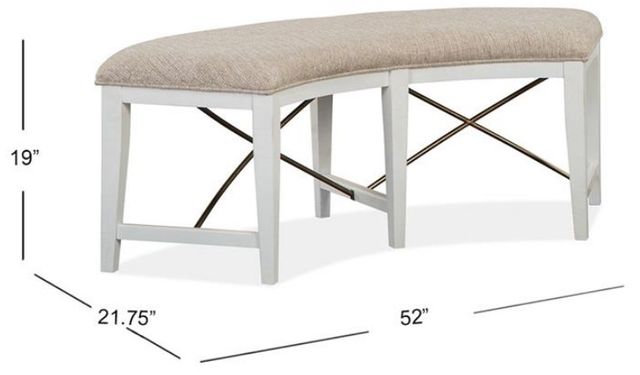 Magnussen Home® Heron Cove Baja Fog/Chalk White Upholstered Curved Bench-2