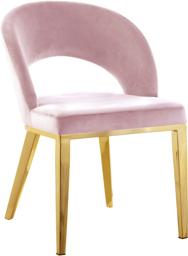 Meridian Furniture Roberto Pink/Gold Velvet Dining Chair-0