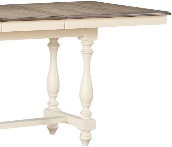 Winners Only® Torrance Gray Top Counter Dining Table with White Base-3