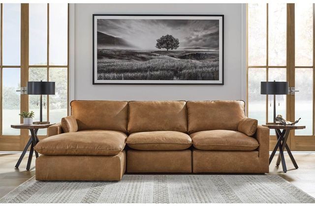 Benchcraft® Marlaina 3-Piece Caramel Left-Arm Facing Sectional and Chaise-1