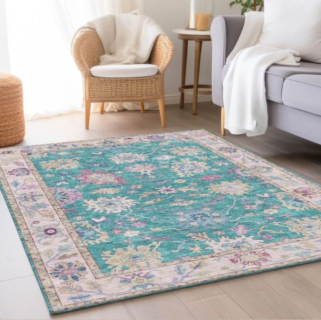 Dalyn™ Rug Company Hatay HY7 Teal 5'x8' Area Rug-4