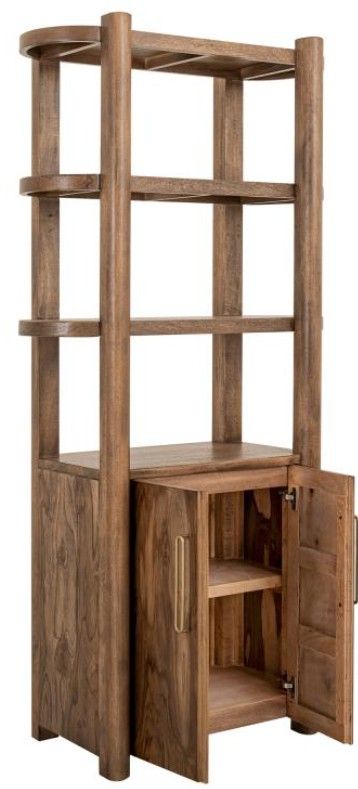 International Furniture Direct Balam Brown 80" Entertainment Center with Fireplace-2