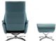 BarcaLounger© Adler Capri Blue Pedestal Recliner and Ottoman-3