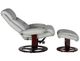 BarcaLounger® Dawson Roman Light Gray Swivel Reclining Pedestal Chair and Ottoman Set-3