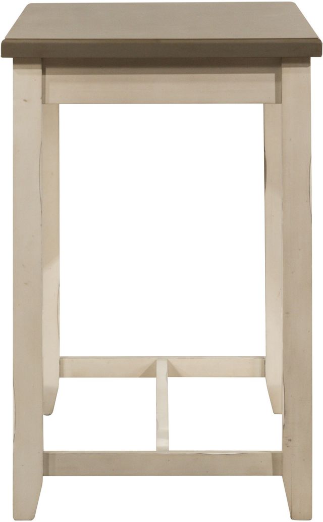 HH2 Home Clarion White Counter Height Side Table with Distressed Gray Top-2