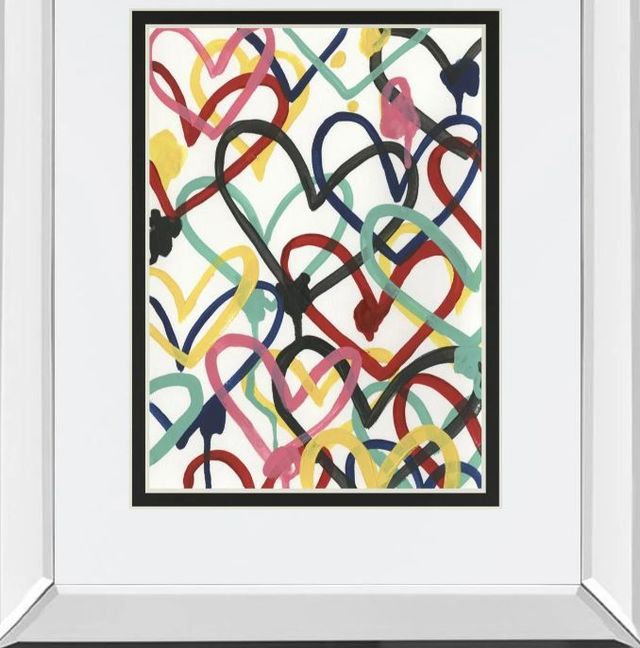 Classy Art Heart Scribbles I by June Erica Vess Mirror Framed Wall Art-1