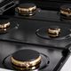 ZLINE Paramount Series Autograph Edition 48" Satin Stainless Steel Gas Cooktop with Polished Gold Accents-3