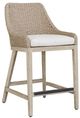 Uttermost® Paloma Cerused Wheat/Oatmeal Wicker Indoor-Outdoor Counter Stool with Cushion-0