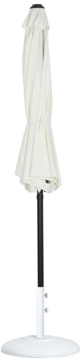 Meridian Furniture Fiji Matte Black/Matte White/White Aluminum Outdoor Patio Umbrella and Round Base-1