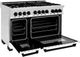 ZLINE Autograph Edition 48" Stainless Steel Pro Style Dual Fuel Range with White Matte Door and Matte Black Accents-3